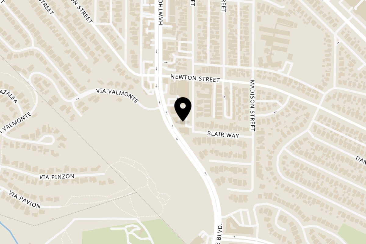 Map showing the location of Misto Caffe & Bakery on 24558 Hawthorne Blvd in Torrance